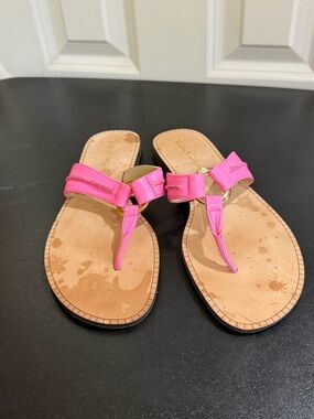 Lilly Pulitzer Pink Bow Thong Sandals size 8.5